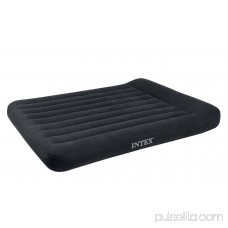 Intex Classic Inflatable Full Air Mattress Bed With Built-In Pillow Rest + Pump